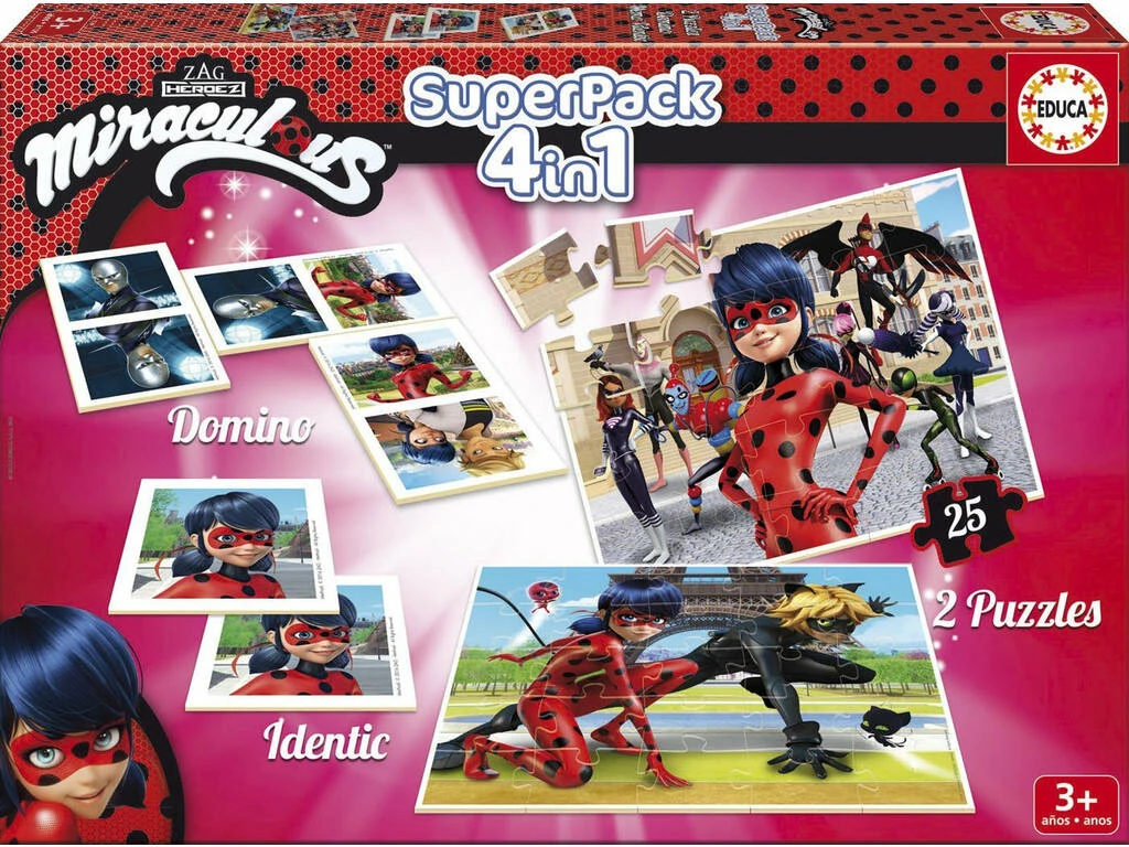 Superpack Miraculous Ladybug Educa 17259 3 Superpack Miraculous Ladybug Educa 17259