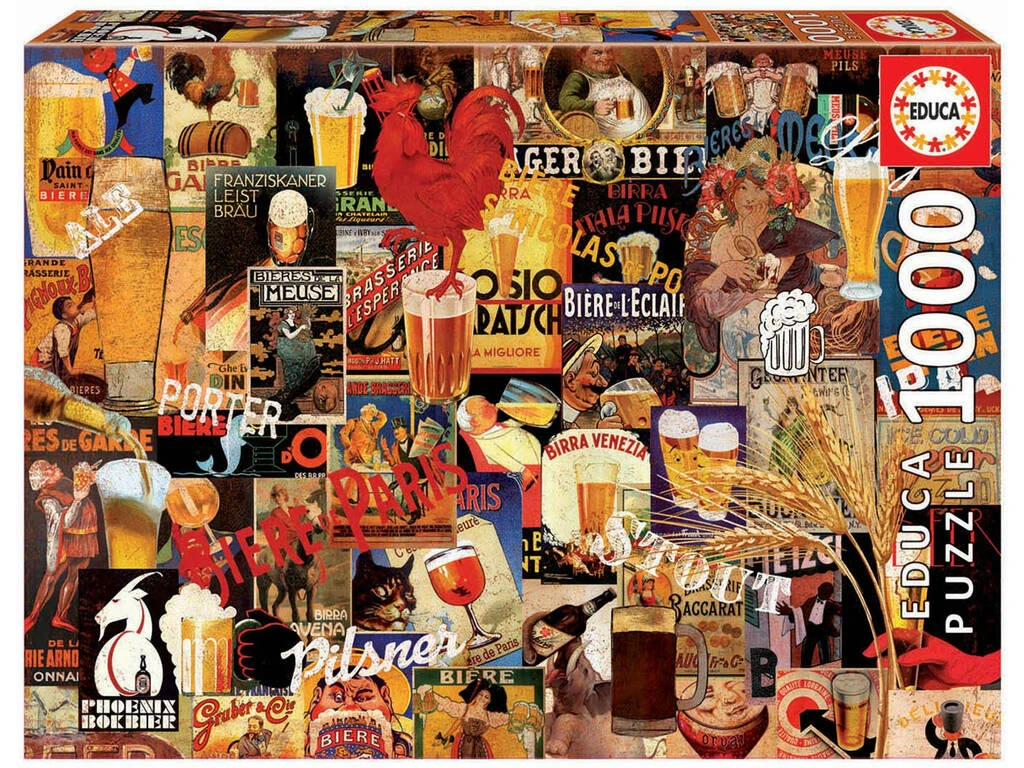 Puzzle 1.000 Collage De Cerveza Vintage Educa 17970 3 Puzzle 1.000 Collage De Cerveza Vintage Educa 17970