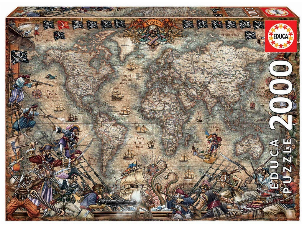 Puzzle 2.000 Mapa De Piratas Educa 18008 3 Puzzle 2.000 Mapa De Piratas Educa 18008