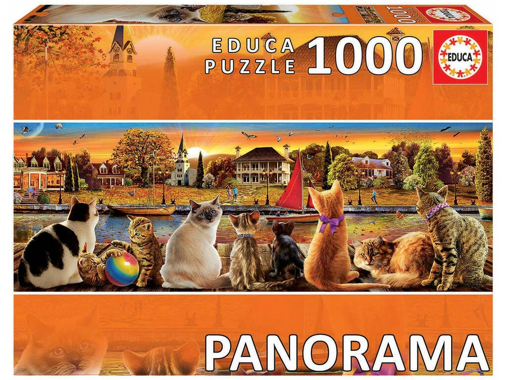 Puzzle 1.000 Gatos En El Embarcadero Panorama Educa 18001 3 Puzzle 1.000 Gatos En El Embarcadero Panorama Educa 18001