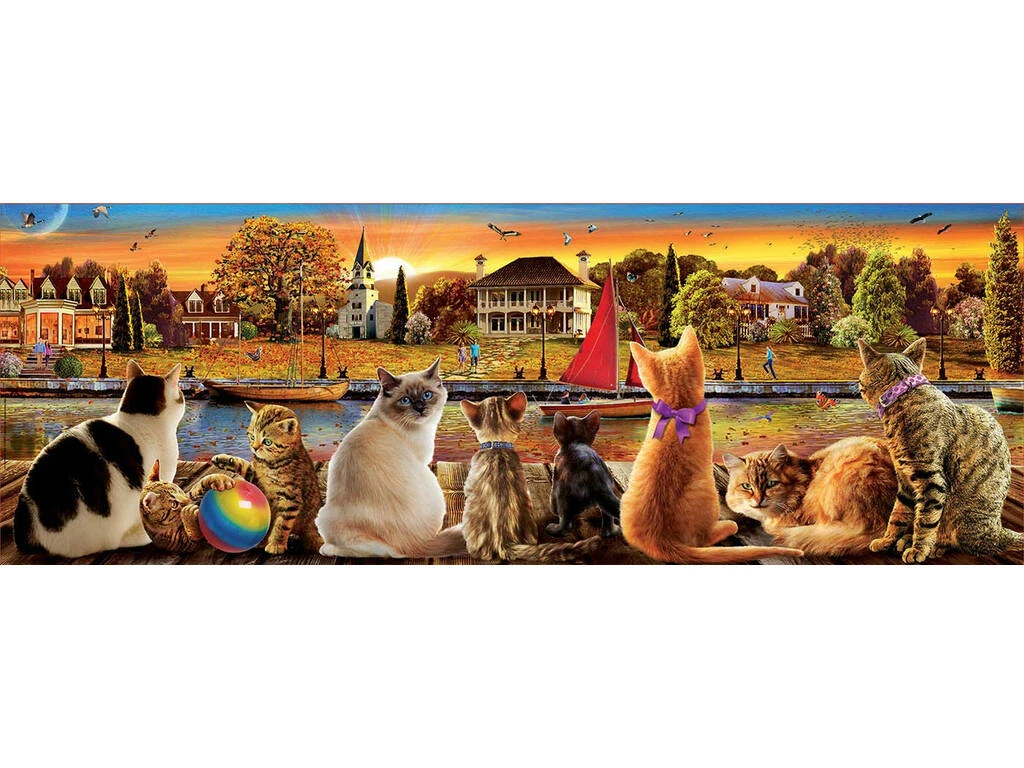 Puzzle 1.000 Gatos En El Embarcadero Panorama Educa 18001 4 Puzzle 1.000 Gatos En El Embarcadero Panorama Educa 18001 - Imagen 2
