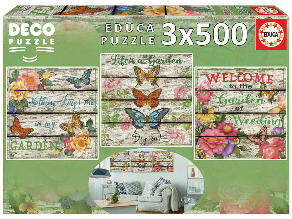 Puzzle 3x500 Jardín Campestre Educa 17965 3 Puzzle 3x500 Jardín Campestre Educa 17965