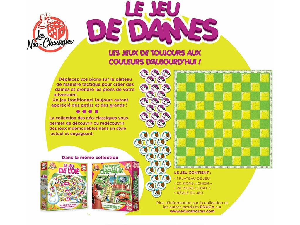 Le Jeu De Dames Francés Educa 18154 4 Le Jeu De Dames Francés Educa 18154 - Imagen 2
