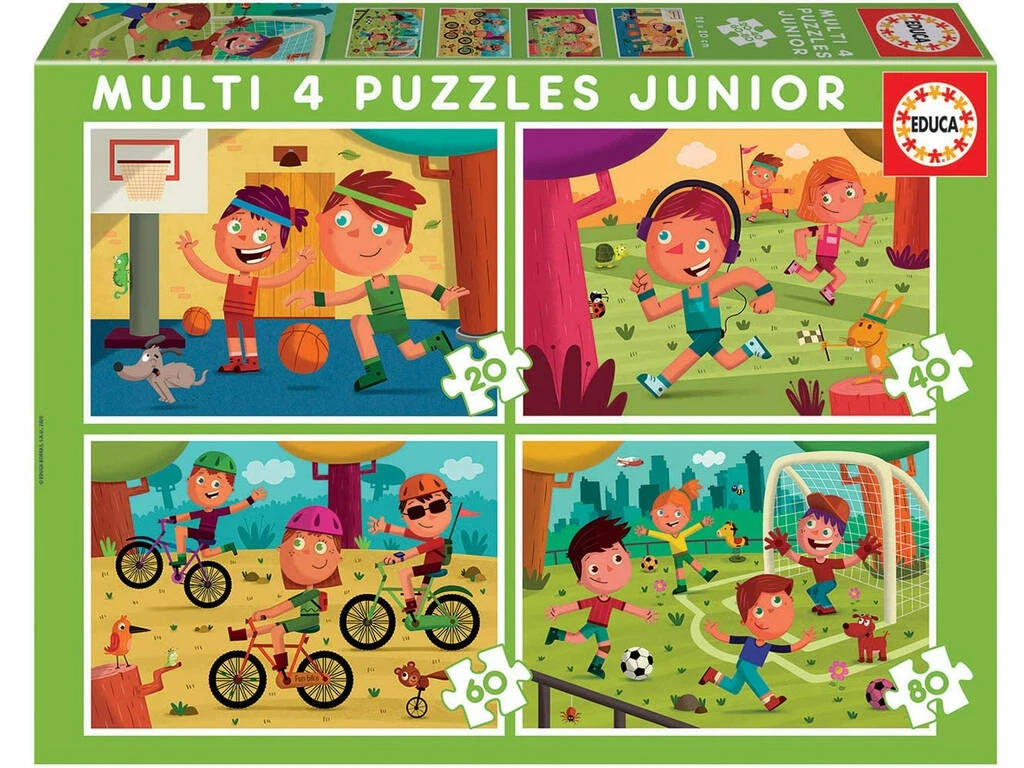 Puzzle Multi 4 Junior Deportes Educa 18602 3 Puzzle Multi 4 Junior Deportes Educa 18602