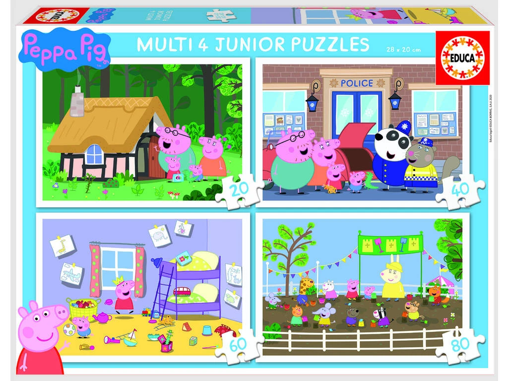 Puzzle Multi 4 Junior Peppa Pig 20-40-60-80 Educa 18645 3 Puzzle Multi 4 Junior Peppa Pig 20-40-60-80 Educa 18645