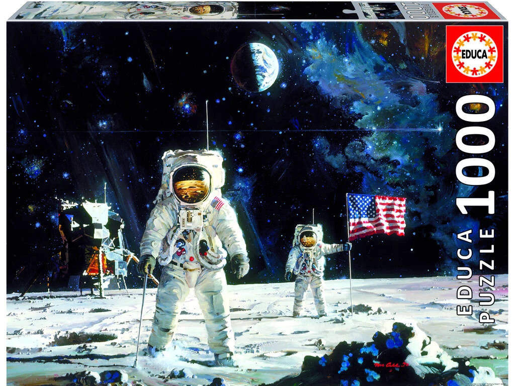 Puzzle 1000 First Men On The Moon, Robert Mc Call Educa 18459 3 Puzzle 1000 First Men On The Moon, Robert Mc Call Educa 18459