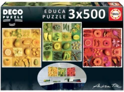 Puzzle 3x500 Exotic Fruits And Flowers, Andrea Tilk Educa 18454