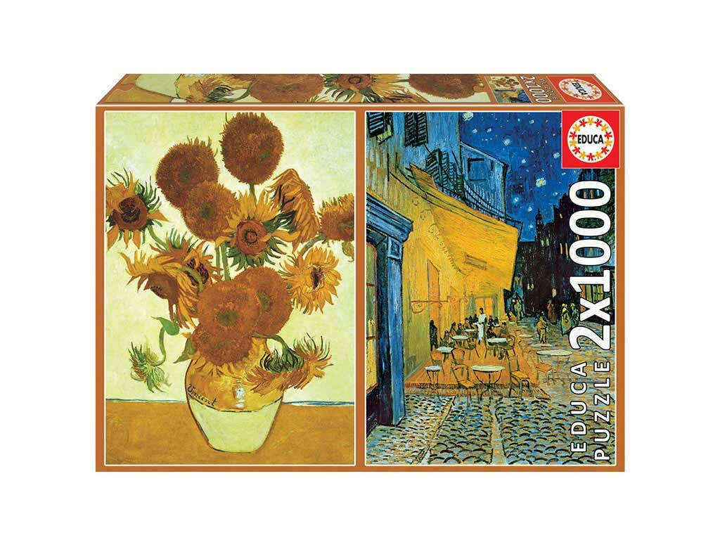 Puzzle 2x1000 Los Girasoles + Terraza De Café Por La Noche, Van Gogh 3 Puzzle 2x1000 Los Girasoles + Terraza De Café Por La Noche, Van Gogh