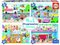 Puzzles Progresivos 4 En 1 20-40-60-80 Héroes En Acción Educa 18903