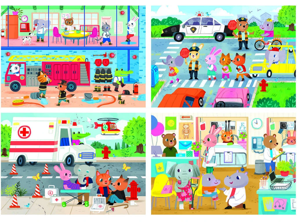 Puzzles Progresivos 4 En 1 20-40-60-80 Héroes En Acción Educa 18903 4 Puzzles Progresivos 4 En 1 20-40-60-80 Héroes En Acción Educa 18903 - Imagen 2