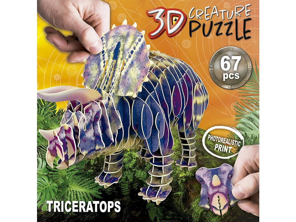 Triceratops 3D Creature Puzzle Educa 19183 4 Triceratops 3D Creature Puzzle Educa 19183 - Imagen 2