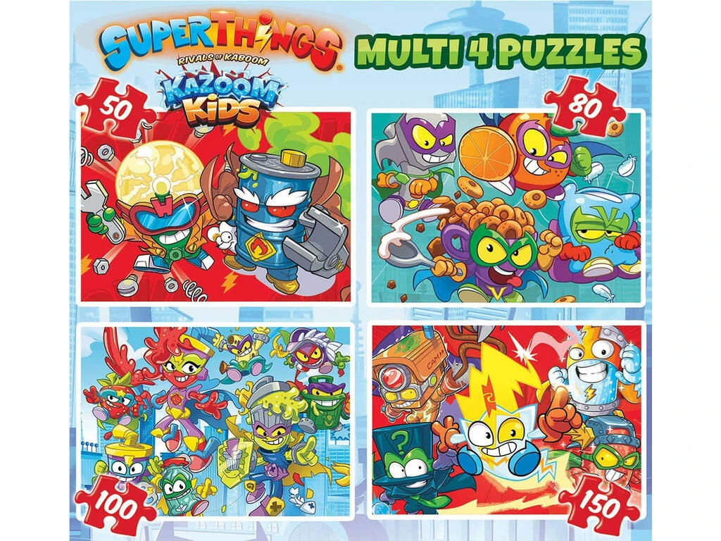 Puzzle Multi 4 Superthings (50-80-100-150) Educa 19206 4 Puzzle Multi 4 Superthings (50-80-100-150) Educa 19206 - Imagen 2