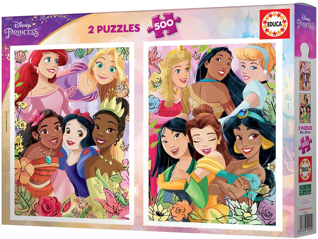 Puzzle 2X500 Princesas Disney Educa 19253 3 Puzzle 2X500 Princesas Disney Educa 19253