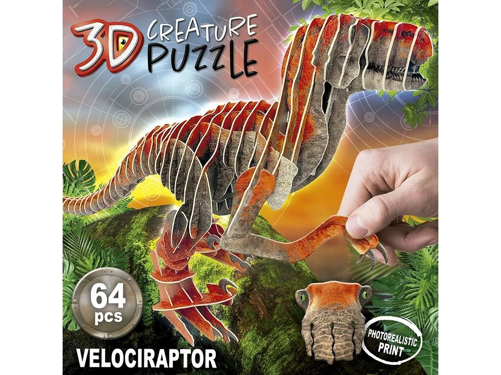 Puzzle 3D Creature Velociraptor Educa 19382 5 Puzzle 3D Creature Velociraptor Educa 19382 - Imagen 3
