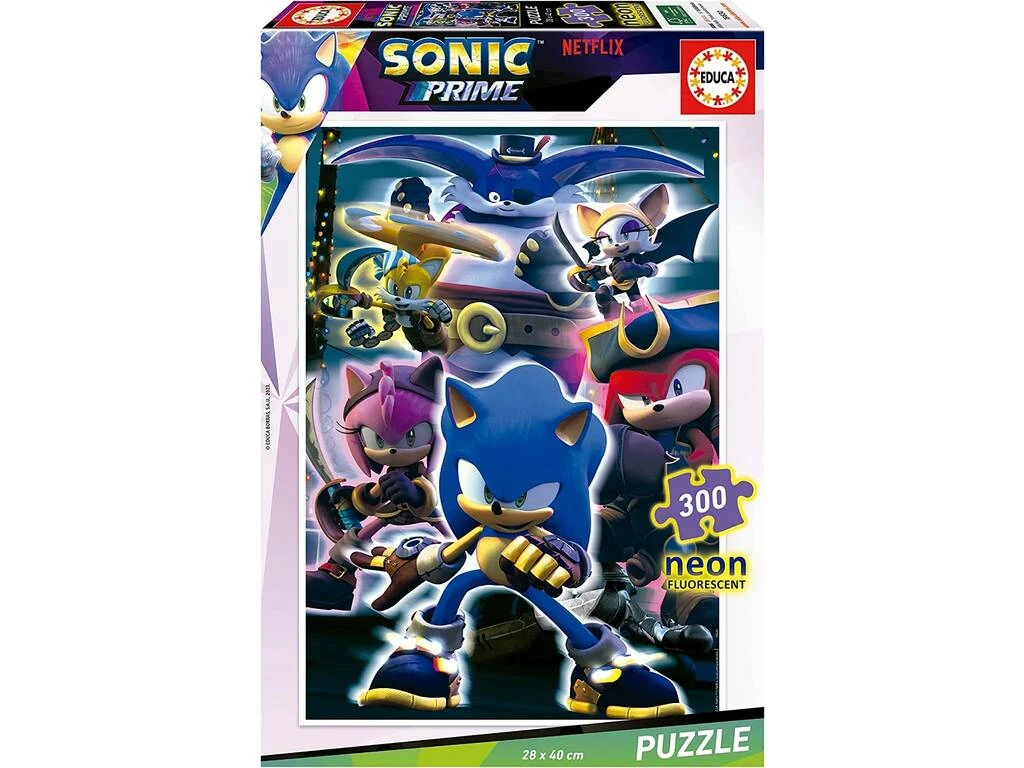 Puzzle 300 Sonic Neón Fluorescente Educa 19630 3 Puzzle 300 Sonic Neón Fluorescente Educa 19630