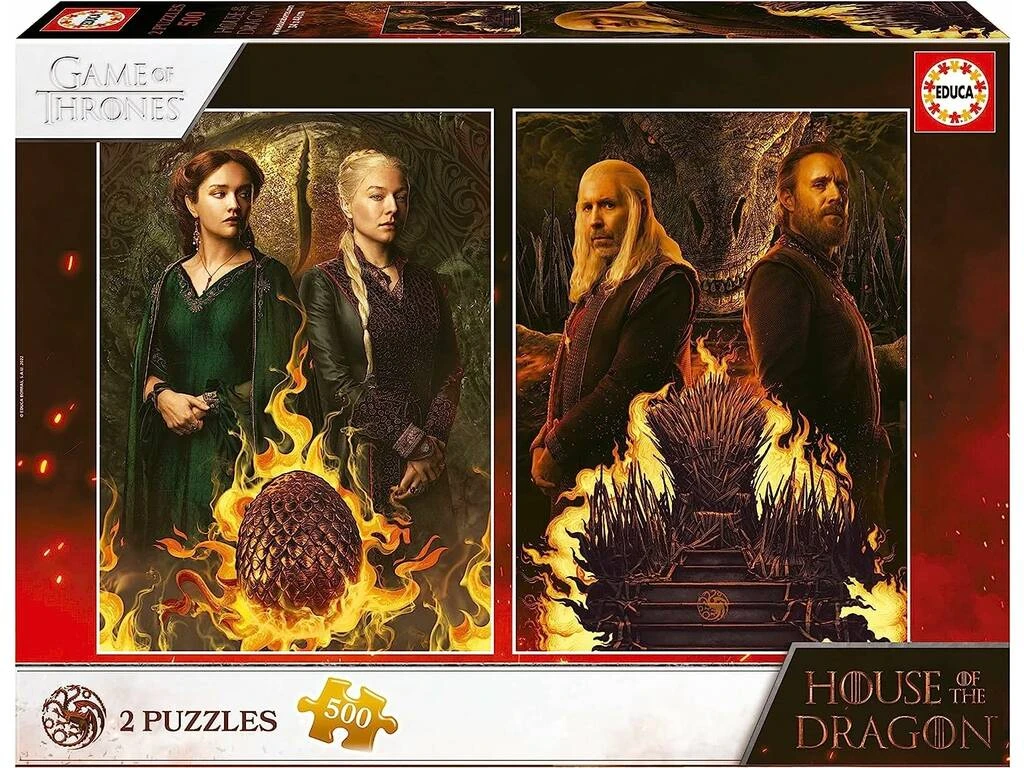 Puzzle 2x500 House Of The Dragon Educa 19573 3 Puzzle 2x500 House Of The Dragon Educa 19573