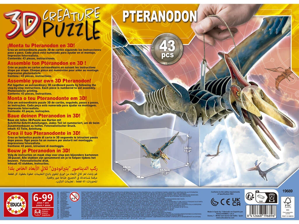 Puzzle 3D Pteranodon Educa 19689 5 Puzzle 3D Pteranodon Educa 19689 - Imagen 3