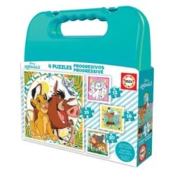 Educa Borrás - Disney - Maleta Con 4 Puzzles Progresivos