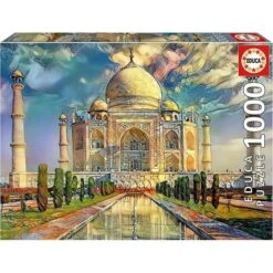 Educa Borras - Puzzle 1000 Piezas Taj Mahal Con Cola Fix Para Montaje Y Colgar ㅤ