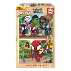 Educa Borrás - Spidey Y Su Superequipo - Pack Puzzles De Madera 2x25 Piezas