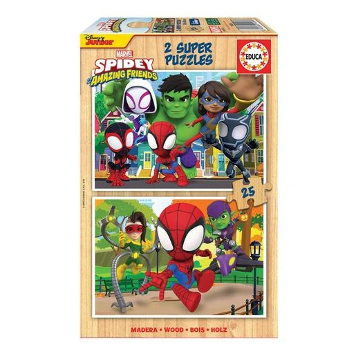 Educa Borrás - Spidey Y Su Superequipo - Pack Puzzles De Madera 2x25 Piezas 3 Educa Borrás - Spidey Y Su Superequipo - Pack Puzzles De Madera 2x25 Piezas
