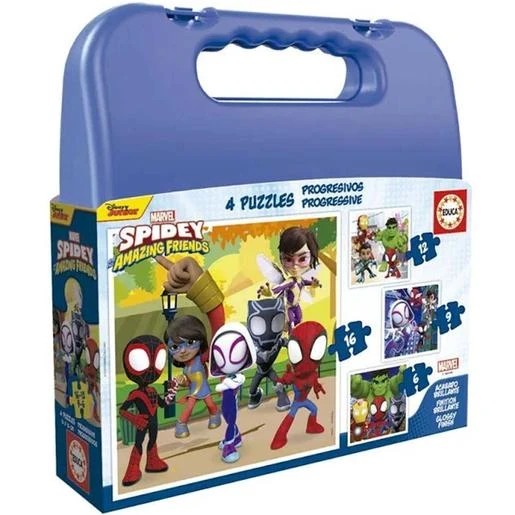 Set Progresivo De 4 Puzzles En Maleta Spidey Y Sus Increíbles Amigos ㅤ 3 Set Progresivo De 4 Puzzles En Maleta Spidey Y Sus Increíbles Amigos ㅤ