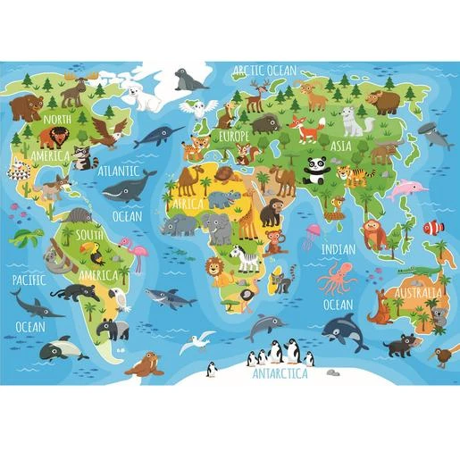 Educa Borras - Mapamundi Animales - Puzzle 150 Piezas 4 Educa Borras - Mapamundi Animales - Puzzle 150 Piezas - Imagen 2