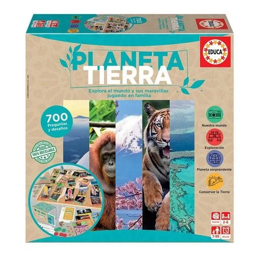 Educa Borras - Juego De Mesa Planeta Tierra Con 700 Preguntas, Materiales 100% Reciclados ㅤ 3 Educa Borras - Juego De Mesa Planeta Tierra Con 700 Preguntas, Materiales 100% Reciclados ㅤ