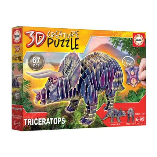 Educa Borrás - Triceratops - 3D Creature Puzzle 5 Educa Borrás - Triceratops - 3D Creature Puzzle - Imagen 3