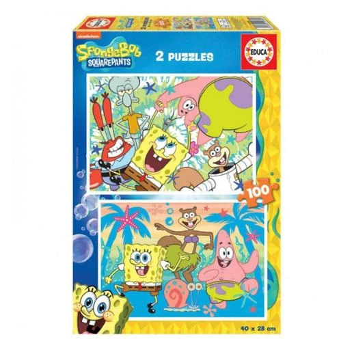 Educa Borras - 2 Puzzles Bob Esponja 100 Piezas 2 Educa Borras - 2 Puzzles Bob Esponja 100 Piezas