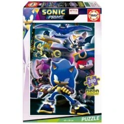 Educa Borras - Puzzle Infantil Sonic Prime Neon De 300 Piezas ㅤ